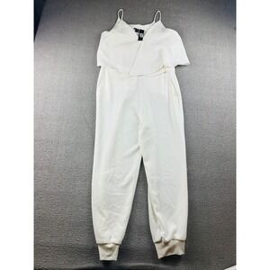 Theory Odila Jumpsuit Women 8 White Layered Crepe Sleeveless Chic Party Designer